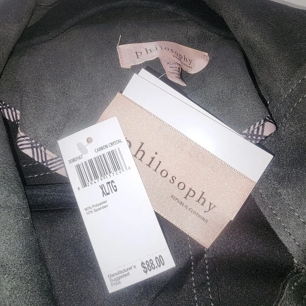 NWT Philosophy Moto Jacket faux suede Womens XL